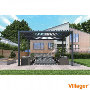 Pergola pentru gradina VILLAGER Green Bay 078504, 3 x 4 x 2.3 m, structura aluminiu - Img 1