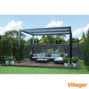 Pergola pentru gradina VILLAGER Green Bay 078504, 3 x 4 x 2.3 m, structura aluminiu - Img 7