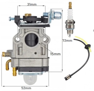 Carburator Motocositoare 2 timpi 15mm + Bujie si furtun benzina CADOU