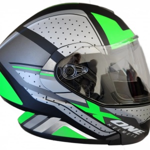 Casca moto modulabila X-One Verde L - Img 2
