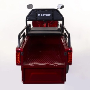 Tricicleta electrica Rotakt Nautilus, autonomie 70 Km, viteza 25 km/h, bena basculabila, putere 1600W, acumulatori 60v/32Ah, culoare visinie, fara permis, reductor pentru greu si usor mecanic - Img 3