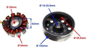 Volanta + magnetou scuter Piaggio Fly 125cc, Gilera Runner 200cc - Img 3