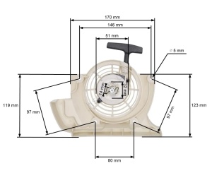 Demaror motocoasa compatibil Stihl FS400 FS450 FS480 - Img 2