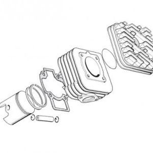 Set motor scuter 2T 80cc Piaggio (racire aer) - Img 2