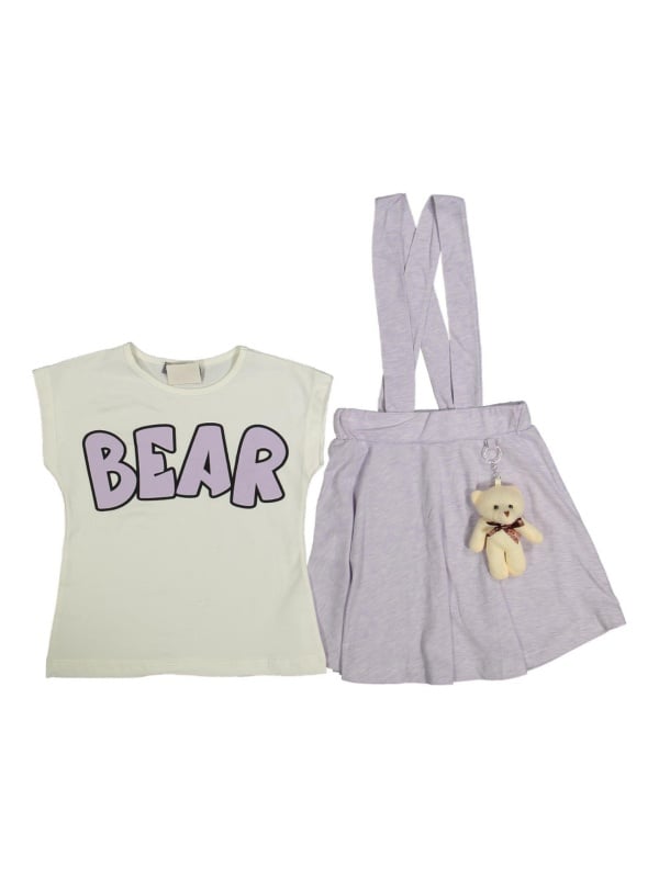 Compleu 2 piese BEAR pentru fetite, Mov, 4-8 ani