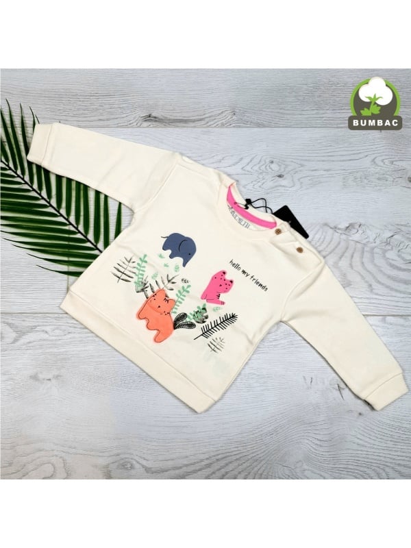 Bluza fetite, Bumbac 100%, unt, 6-24 luni