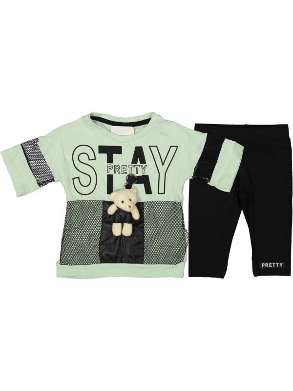 Compleu Stay Pretty pentru fete, 100% Bumbac Verde