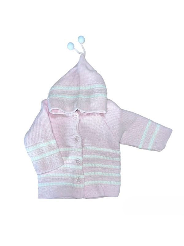 Cardigan Tricotat, Pentru Copii, Roz, 1 an