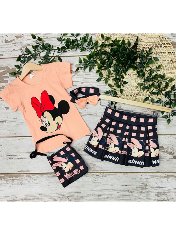 Compleu 4 piese Minnie Mouse pentru Fetite, Coray, 4-8 ani