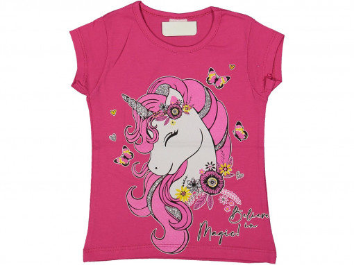 Tricou Roz, Unicorn, Pentru Fete, 2-8 ani