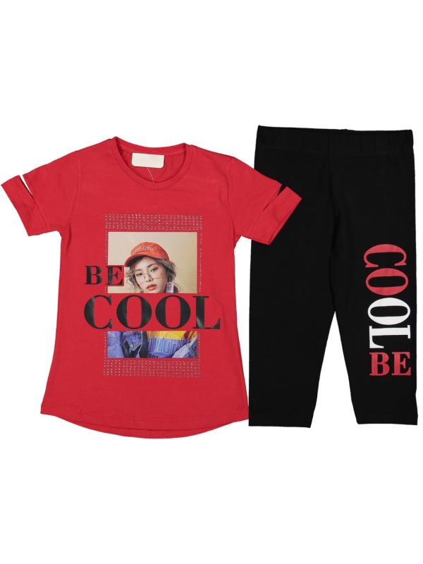 Compleu Rosu, Be Cool, 2 Piese, Pentru Fetite, 2-5 ani