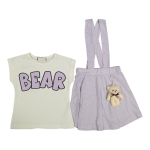 Compleu 2 piese BEAR pentru fetite, Mov, 4-8 ani