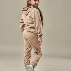 Trening Crem, Stitch, 100% Bumbac, 2 Piese, Hanorac cu Gluga si Fermoar, si Pantaloni, Pentru Copii, 4-12 Ani - Img 4