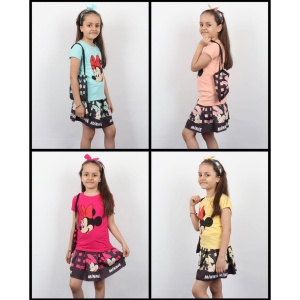 Compleu 4 piese Minnie Mouse pentru Fetite, Coray