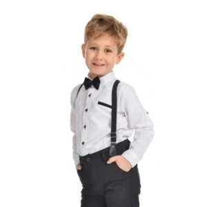 Compleu Alb, 2 piese, Camasa si Pantaloni, Pentru Baietei, 1-8 ani