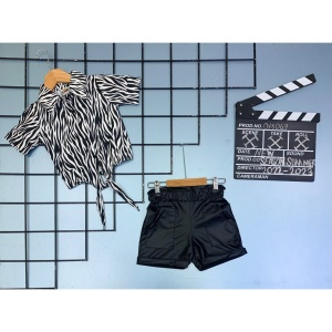 Compleu Zebra 2 piese pentru fete, Negru