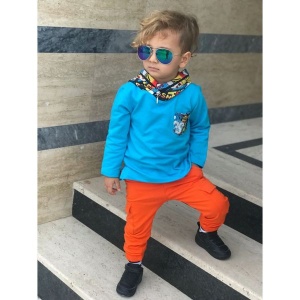 Trening Albastru, 2 Piese, Hanorac cu Gluga si Pantaloni, Pentru Baieti, 3-8 ani