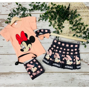 Compleu 4 piese Minnie Mouse pentru Fetite, Coray