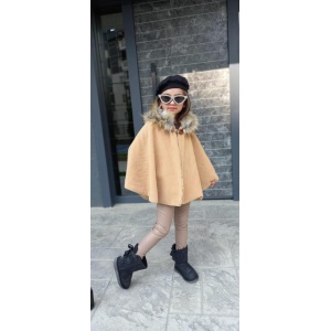 COMPLEU PONCHO SI PANTALONI DE PIELE PENTRU FETE, MARO