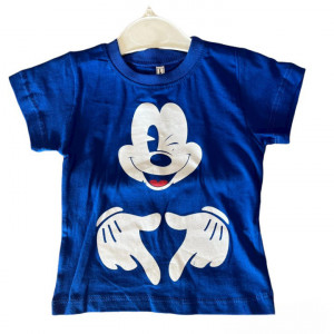 Compleu Mickey Mouse, pentru baietei, 100% Bumbac Albastru