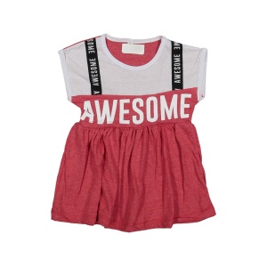 Rochita Rosie, Awesome, 100% Bumbac, Pentru Fetite, 2-6 ani