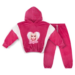Trening Barbie Roz, Catifea Super Soft, Fete 2-12 Ani - Img 3