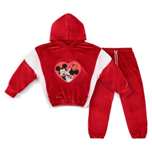 Trening Minnie si Mickey Mouse Rosu, Catifea Super Soft, Fete 2-12 Ani - Img 4