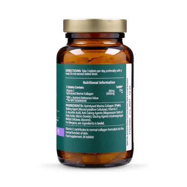 H&amp;B Colagen Marin (Marine Collagen) 1000mg cu vitamina C 90 comprimate - Img 2