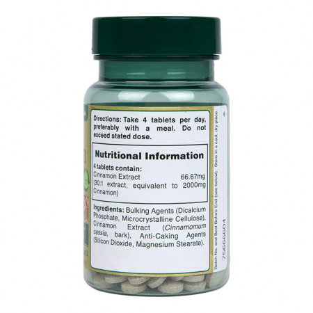 H&amp;B Scorțișoară (Cinnamon) Extract 500mg 120 tablete - Img 5
