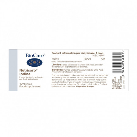 Iod Lichid Nutrisorb® 15ml, BioCare - Img 3