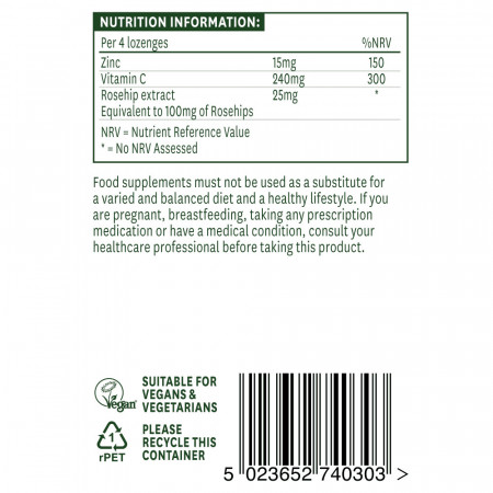 NaturesAid Zinc + C 30 tablete de supt ingrediente
