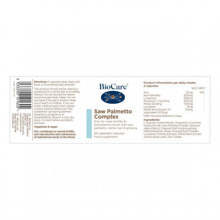 Saw Palmetto Complex 60 Vcaps, BioCare - Img 2
