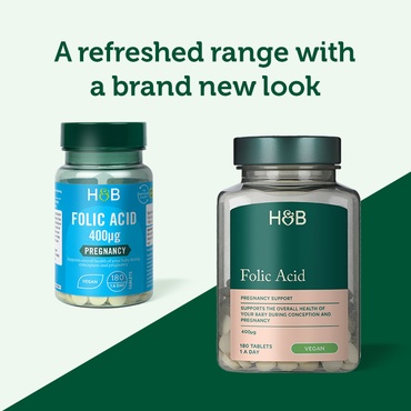 H&amp;B Acid folic (vitamina B9) 400 mcg 180 tablete - Img 4
