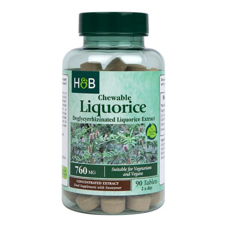 H&B Lemn Dulce (Licorice DGL) 90 tablete masticabile