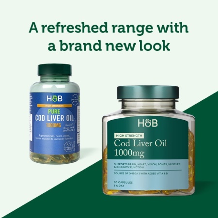 H&amp;B Omega-3 Ulei de Cod 1000 mg 60 capsule - Img 3