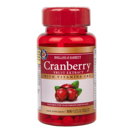 H&B Cranberry Cu Vitamine C si E 100 tablete
