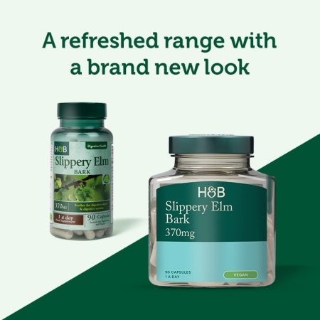 H&amp;B Scoarță de Ulm Alunecos (Slippery Elm Bark) 370mg 90 capsule - Img 4