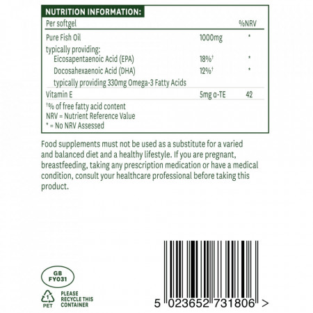 NaturesAid Omega 3 Fish Oil 1000mg 180 capsule - Img 2