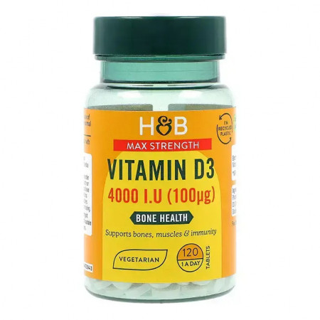H&B Vitamin D 4000 I.U. 100ug 120 Tablets