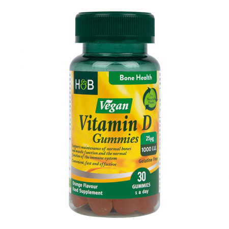 H&B Vitamina D 1000I.U 25ug 30 Jeleuri vegane DE 30/06/23
