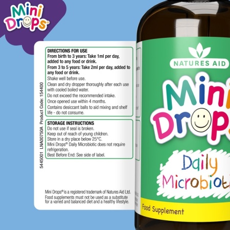 Mini Drops Picături Probiotice pentru Bebeluși și Copii, Natures Aid 50ml - Img 3