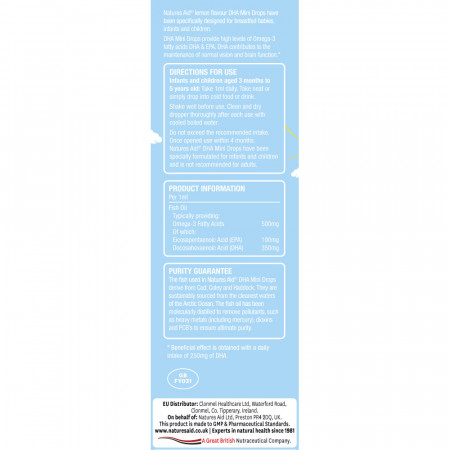 Omega 3 DHA Mini Picaturi pentru Copii 50ml ingrediente