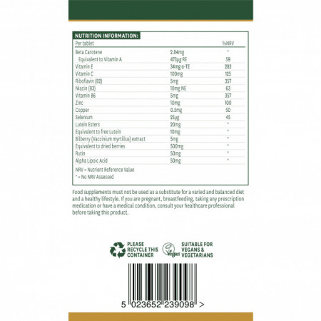Complex cu Luteină pentru Ochi 90tab, Natures Aid - Img 2