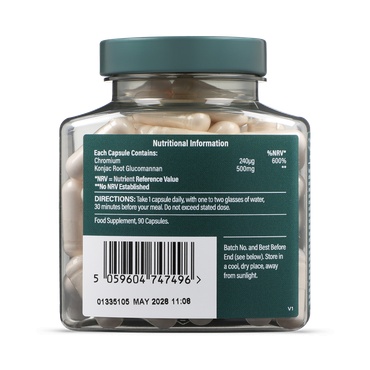 H&amp;B Glucomannan (Konjak) si Crom pentru slabit 90 capsule - Img 2
