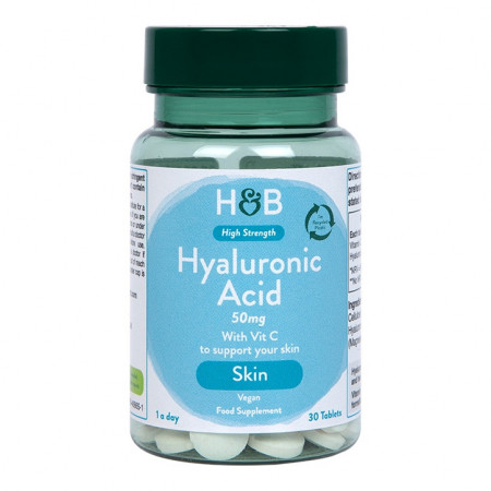 H&B Acid hialuronic 50mg cu Vitamina C 30 tablete