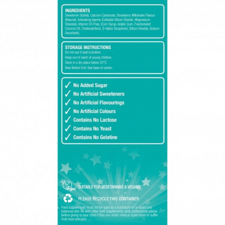 Suport Osos pentru Copii / Super Stars Bone Support 60tab masticabile, Natures Aid - Img 3