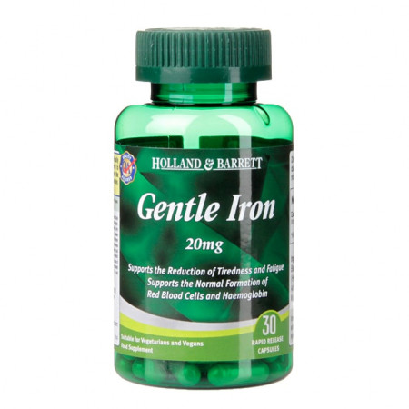 H&B Fier Bisglicinat cu acțiune blăndă (Gentle Iron) 20mg 30 capsule