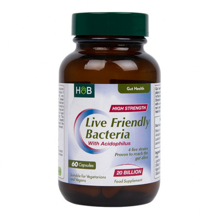 H&B Live Friendly Bacteria Probiotic 20 miliarde 60 Capsules