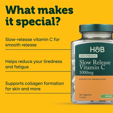 H&amp;B Vitamina C 1000mg cu eliberare prelungita 120cpr - Img 5