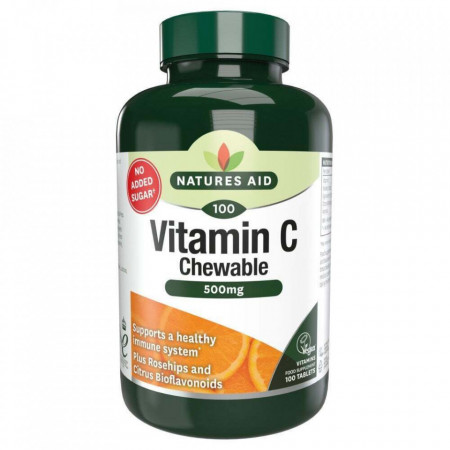 NaturesAid Vitamina C 500mg 100 comprimate masticabile